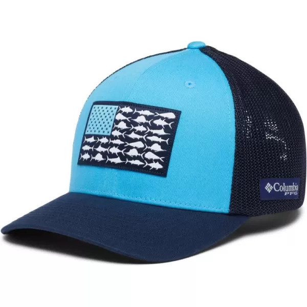 Columbia PFG Mesh Canada Fish Flag StretchFit HatRiptideCollegiate NavyOffshore Slam Flag