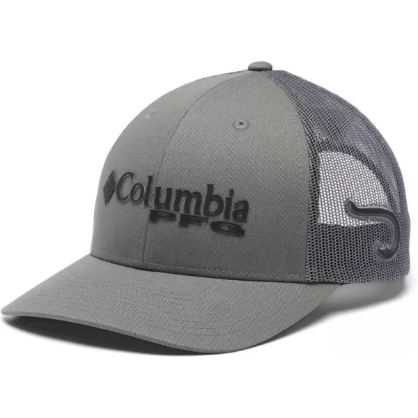 Columbia PFG Mesh Canada Fish Flag StretchFit HatTitaniumBlackHook