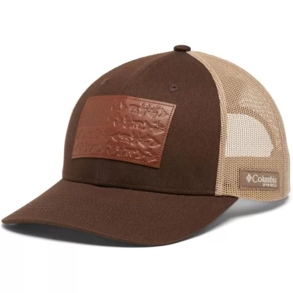 Columbia PHG Leather Game Flag Snap BackCordovan  Flax