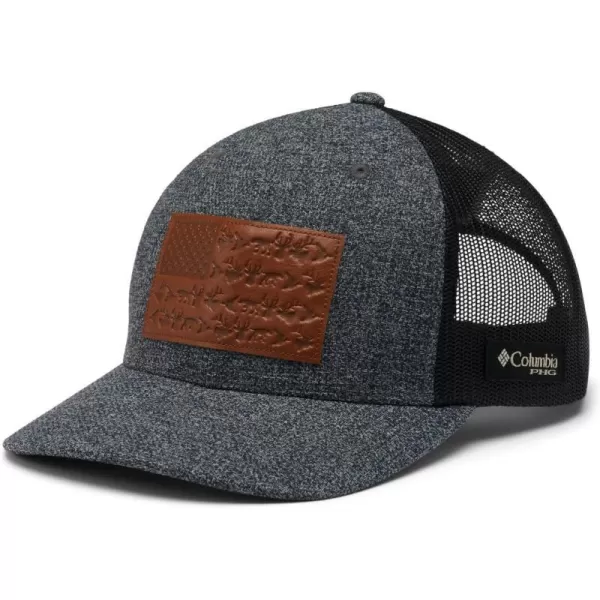 Columbia PHG Leather Game Flag Snap BackGrill Heather  Black