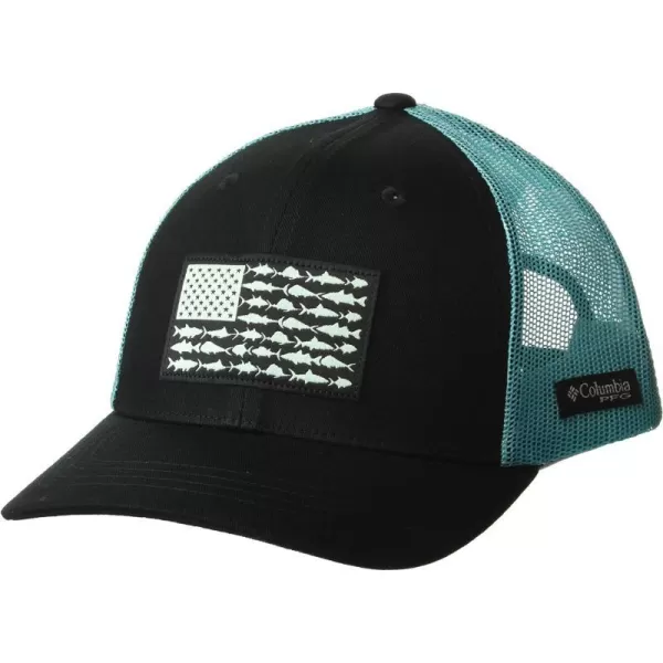 Columbia Unisex Kids PFG Fish Flag Snap BackBlackOcean Teal