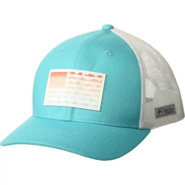 Columbia Unisex Kids PFG Fish Flag Snap BackOcean TealWhite