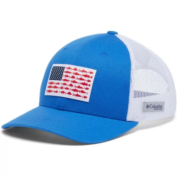 Columbia Unisex Kids PFG Fish Flag Snap BackVivid BlueWhite