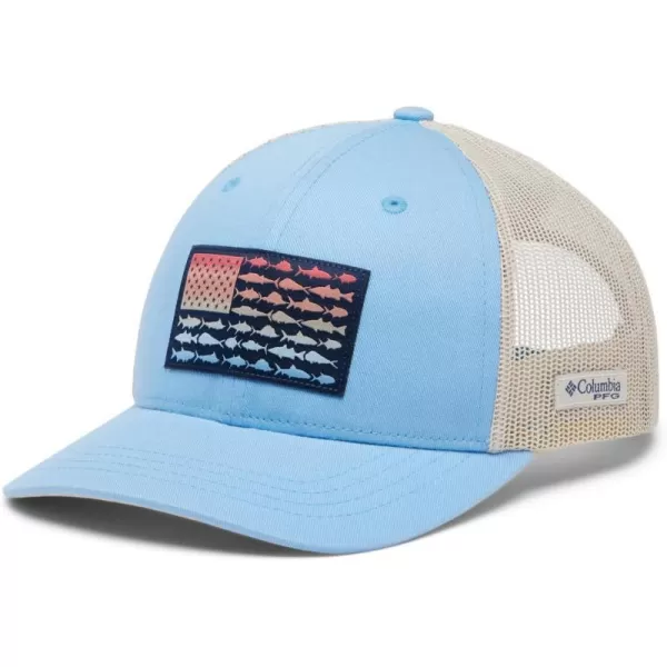 Columbia Unisex Kids PFG Fish Flag Snap BackWhite CapFossil