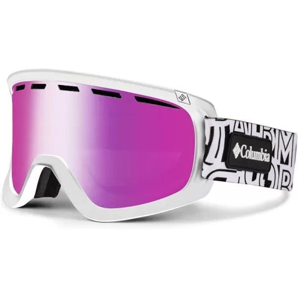 Columbia Unisex Snow Goggles BENTON SPRINGS  Typo WhiteBlack Patch with Pink Ion LensColumbia Unisex Snow Goggles BENTON SPRINGS  Typo WhiteBlack Patch with Pink Ion Lens