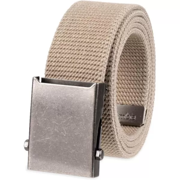 Columbia UnisexAdult Military Web BeltAdjustable One Size Cotton Strap and Metal Plaque Buckle1 Beige