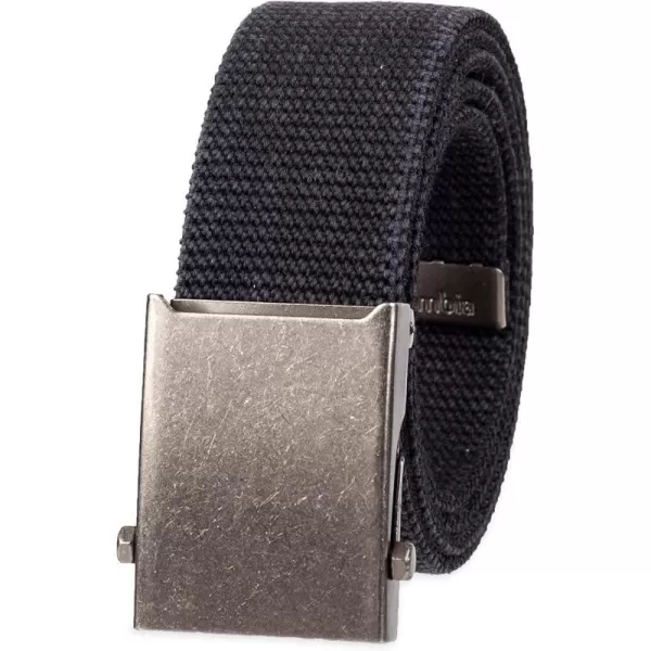 Columbia UnisexAdult Military Web BeltAdjustable One Size Cotton Strap and Metal Plaque Buckle1 Black