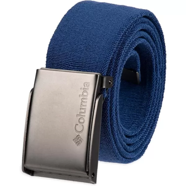 Columbia UnisexAdult Military Web BeltAdjustable One Size Cotton Strap and Metal Plaque Buckle1 Blue