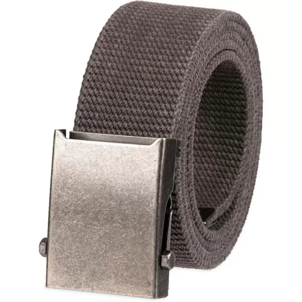 Columbia UnisexAdult Military Web BeltAdjustable One Size Cotton Strap and Metal Plaque Buckle1 Charcoal