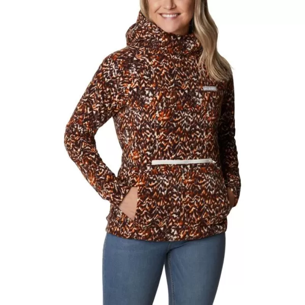 Columbia Womens Ali Peak Hooded FleeceWarm Copper Terrain Print