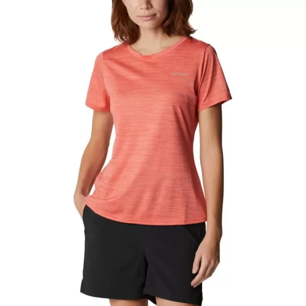 Columbia Womens Alpine Chill Zero Short Sleeve TeeRed Hibiscus Heather