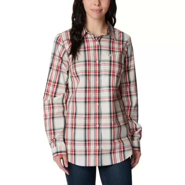 Columbia Womens Anytime Patterned Long Sleeve ShirtSea Salt Csc Tartan