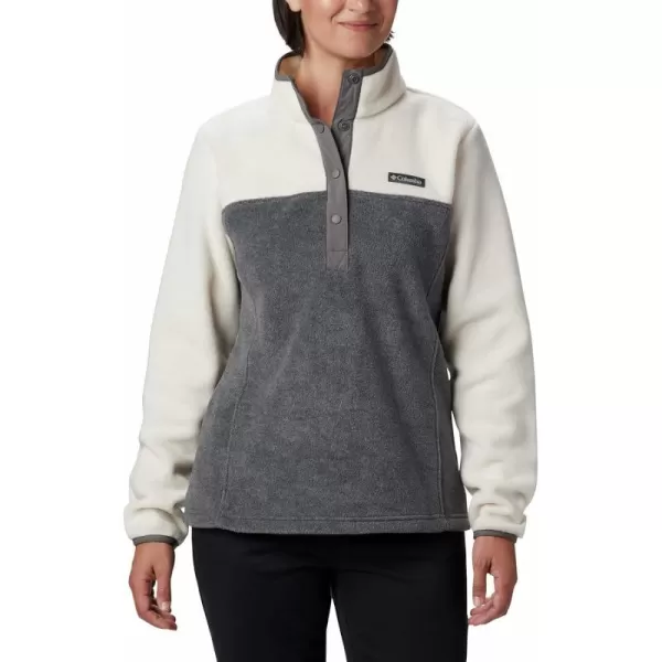 Columbia Womens Benton Springs 12 Snap PulloverCity Grey HeatherChalk