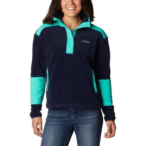 Columbia Womens Benton Springs Crop PulloverDark NocturnalElectric Turquoise