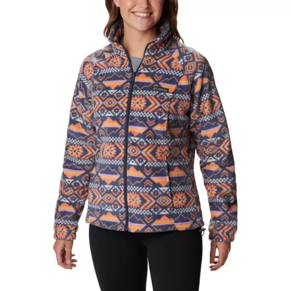 Columbia Womens Benton Springs Printed Full ZipNocturnal Checkered Peaks