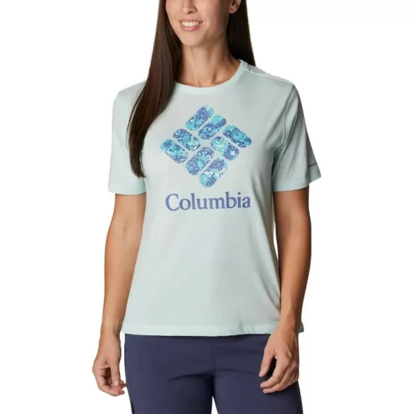 Columbia Womens Bluebird Day Relaxed Crew NeckIcy Morn HeatherStacked Dotty