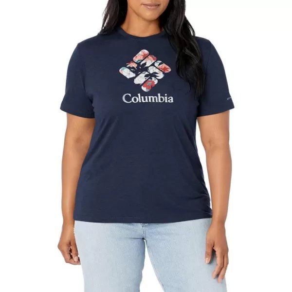 Columbia Womens Bluebird Day Relaxed Crew NeckNocturnal HeatherLakeshore Flora