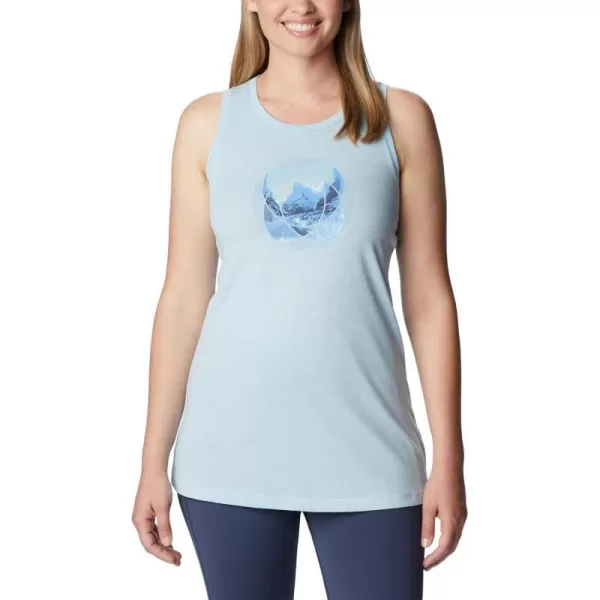 Columbia Womens Bluff Mesa Tank Top Lightweight Comfort StretchSpring Blue HeatherMindful Meditation Grx