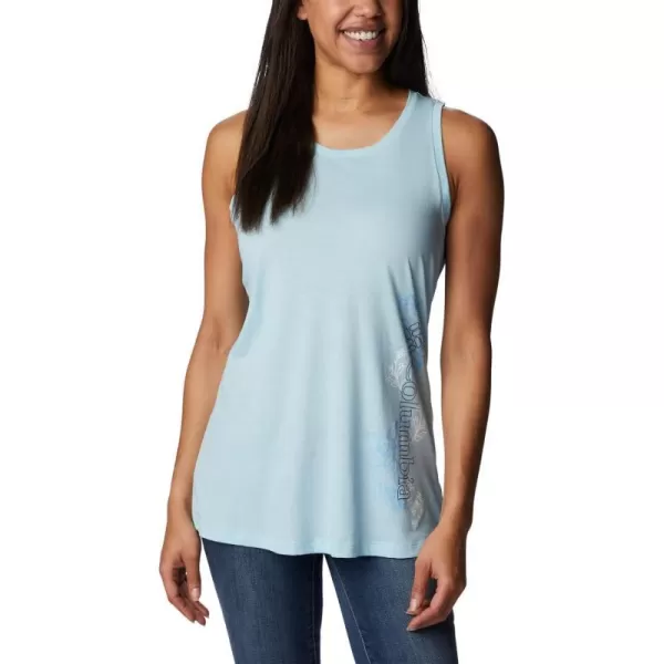 Columbia Womens Bluff Mesa TankSpring Blue HeatherBlooming Lines Graphic