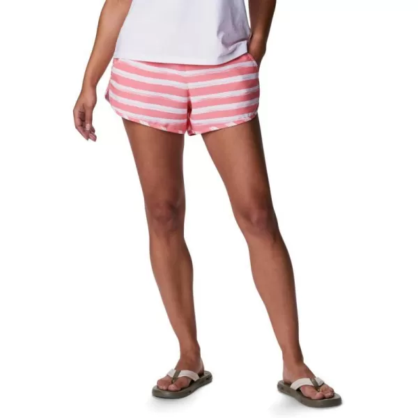 Columbia Womens Bogata Bay Stretch Printed ShortCoral Reef Brush Stripe