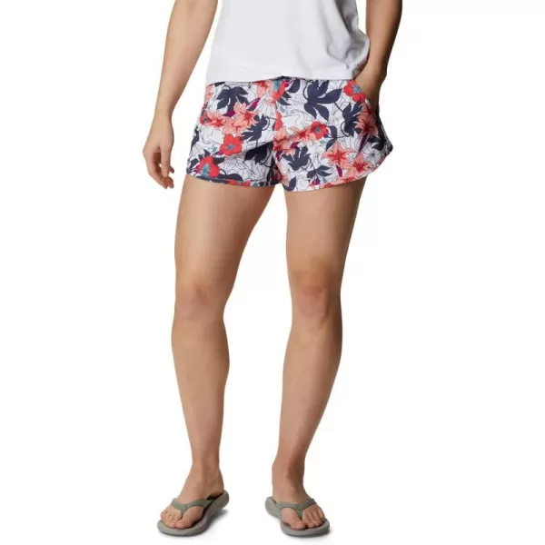 Columbia Womens Bogata Bay Stretch Printed ShortWhite Lakeshore Floral Multi