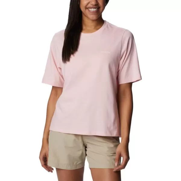 Columbia Womens Bramley Bay Relaxed TeeSatin PinkPfg Triangle Graphic