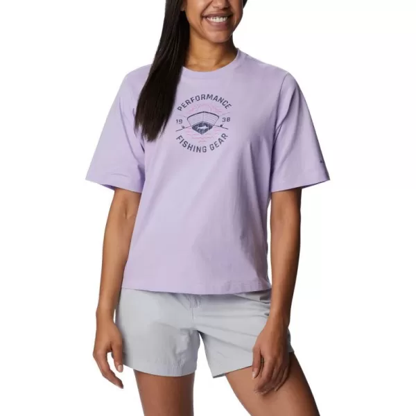 Columbia Womens Bramley Bay Relaxed TeeSoft VioletFair Weather Graphic