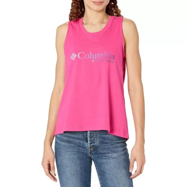 Columbia Womens Bramley Bay TankUltra PinkStacked Logo Gs Graphic