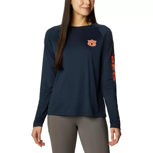 Columbia Womens CLG Tidal Tee Ls ShirtAuburn Tigers Aub  Collegiate Navy Spark Orange