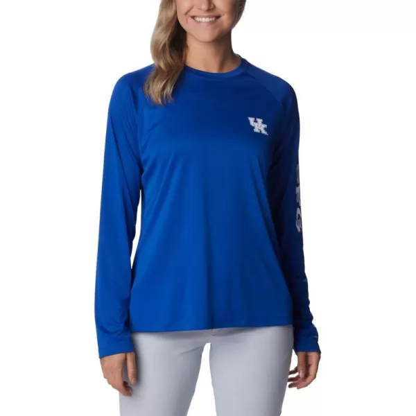 Columbia Womens CLG Tidal Tee Ls ShirtKentucky Wildcats Uk  Azul White