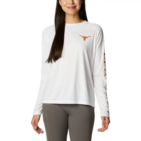 Columbia Womens CLG Tidal Tee Ls ShirtTexas Longhorns Tex  White Cedar