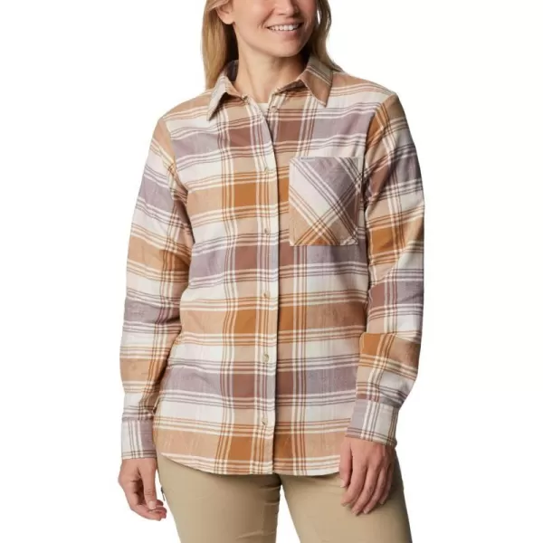 Columbia Womens Calico Basin Flannel Long Sleeve ShirtDusty Pink Dimensional Buffalo