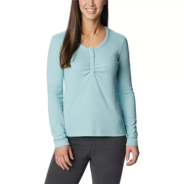 Columbia Womens Calico Basin Ribbed Long Sleeve ShirtAqua Haze