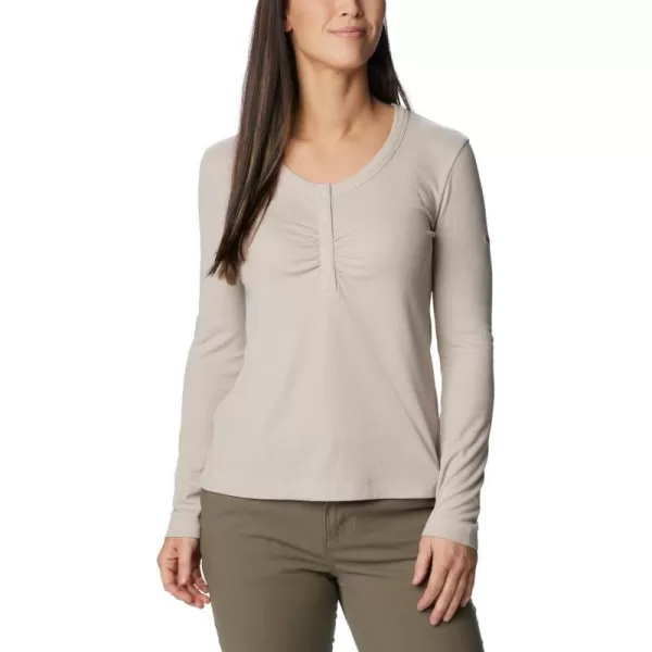 Columbia Womens Calico Basin Ribbed Long Sleeve ShirtDark Stone