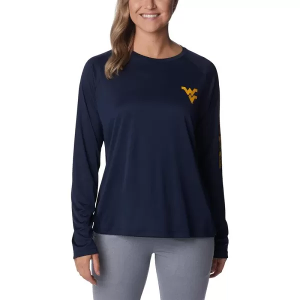 Columbia Womens Collegiate Tidal Tee Ls ShirtWest Virginia Mountaineers Wv  Collegiate NavyMlb Gold