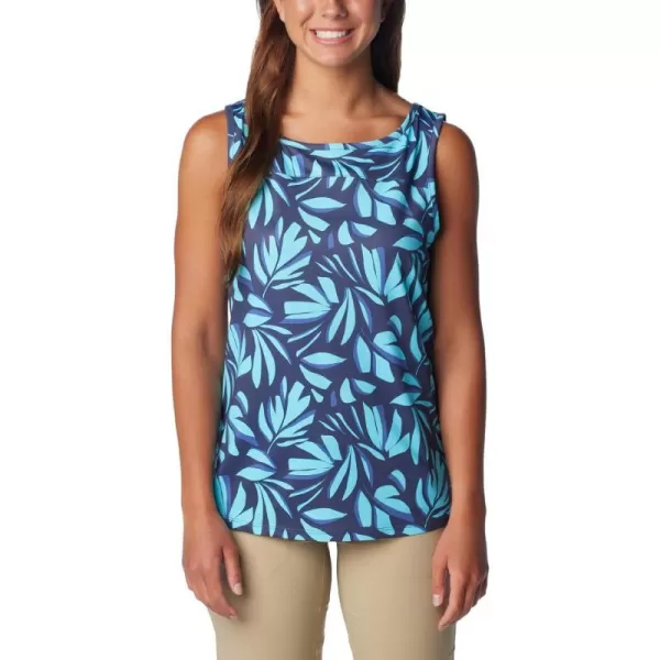 Columbia Womens Columbia Womens Chill River Tank Top Moisture Wicking Sun ProtectionAquamarine Areca