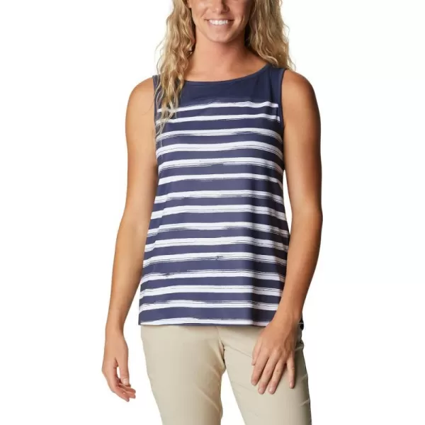 Columbia Womens Columbia Womens Chill River Tank Top Moisture Wicking Sun ProtectionNocturnal Brush Stripe