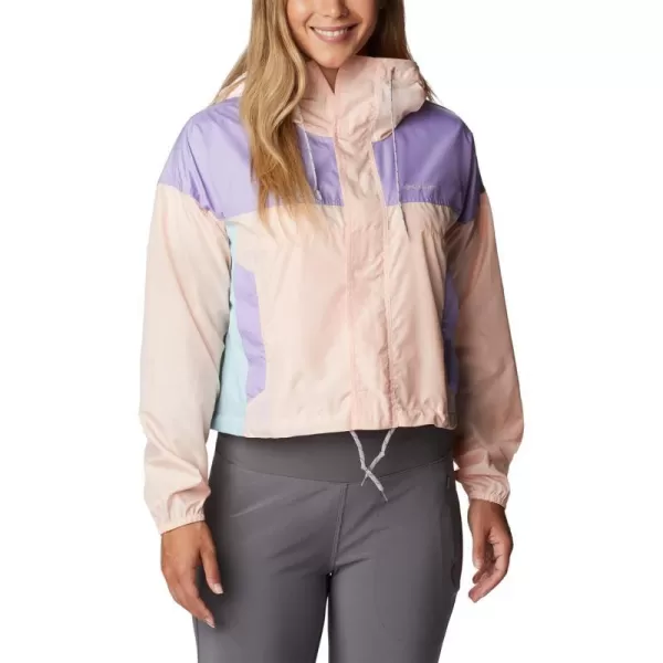 Columbia Womens Flash Challenger Cropped WindbreakerPeach BlossomFrosted PurpleSpring Bl