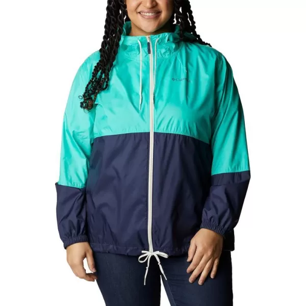 Columbia Womens Flash Forward WindbreakerElectric TurquoiseNocturnal