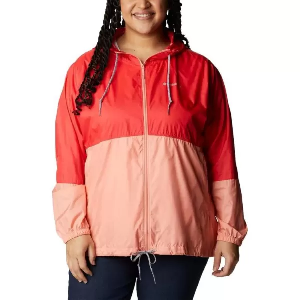 Columbia Womens Flash Forward WindbreakerRed HibiscusCoral Reef