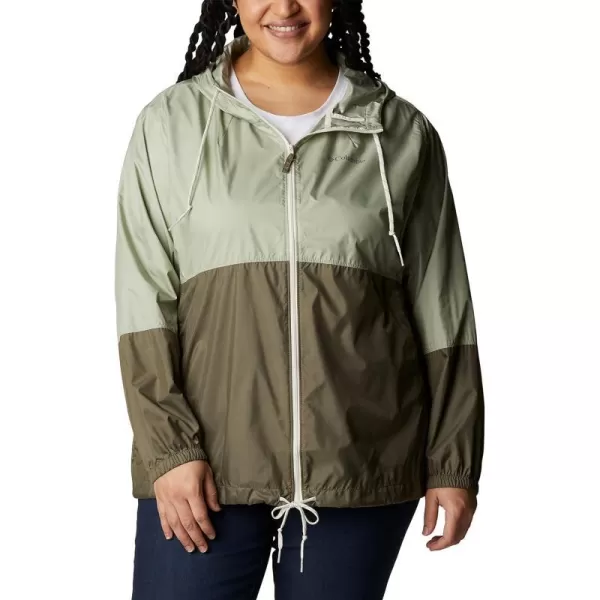 Columbia Womens Flash Forward WindbreakerSafariStone Green