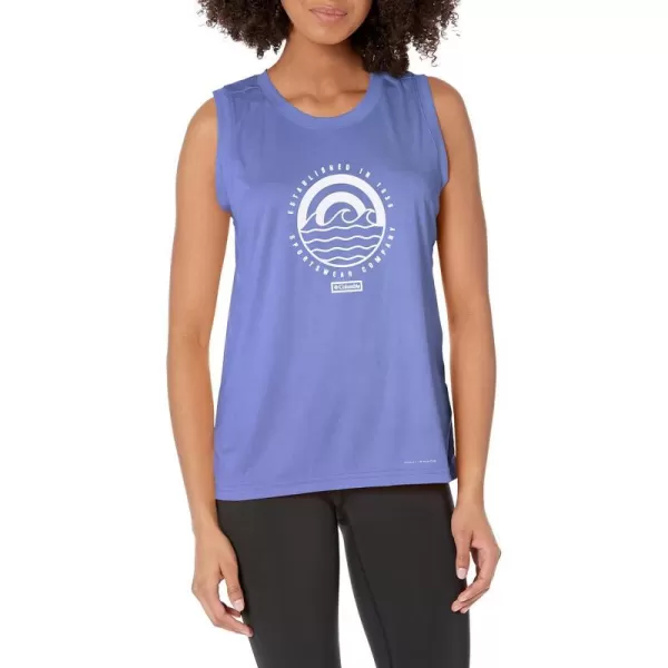 Columbia Womens Fork Stream Graphic TankPurple LotusEstablished Waves Graphic