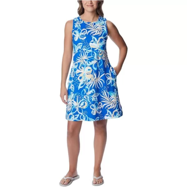 Columbia Womens Freezer Tank DressBlue Macaw Tropic Multilines