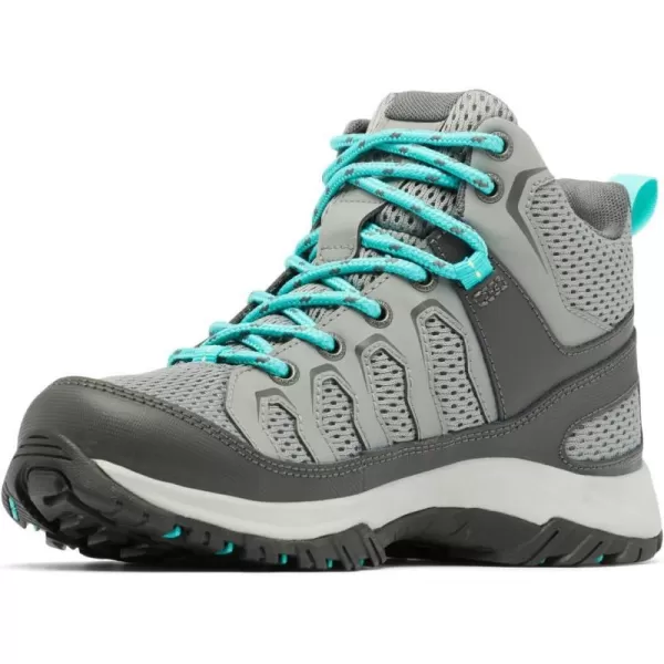 Columbia Womens Granite Trail Mid Waterproof Hiking ShoeTitanium Grey SteelBright Aqua