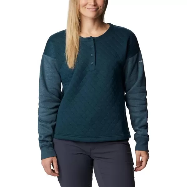 Columbia Womens Hart Mountain Quilted CrewNight Wave Heather