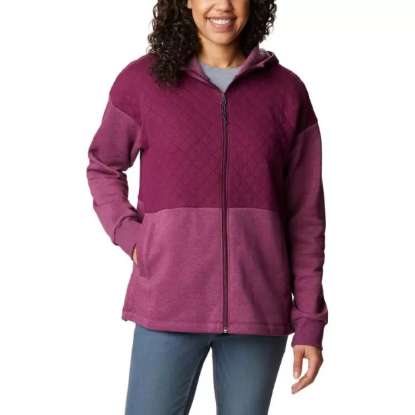 Columbia Womens Hart Mountain Quilted Hooded Full ZipMarionberry Heather