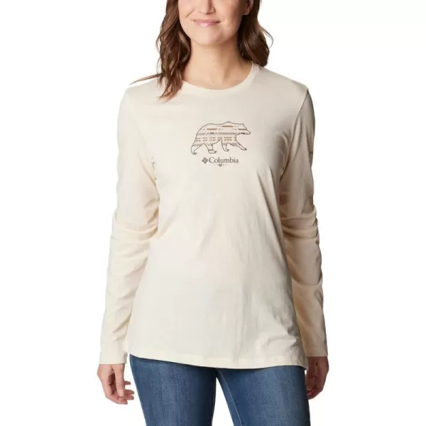 Columbia Womens Hidden Haven Ls TeeChalk Bearly Checkered