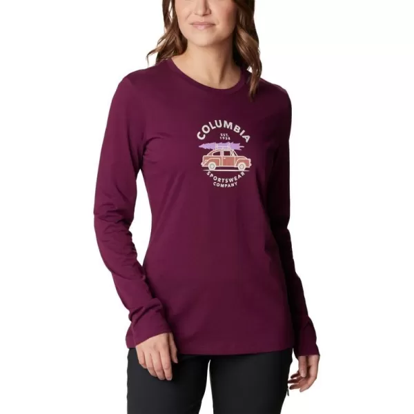 Columbia Womens Hidden Haven Ls TeeMarionberry Buggy