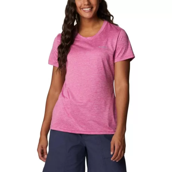 Columbia Womens Hike Short Sleeve CrewWild Fuchsia Heather