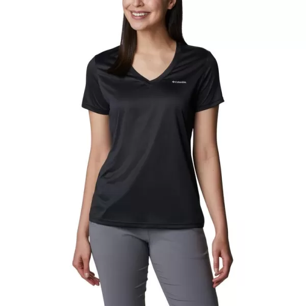 Columbia Womens Hike Short Sleeve V NeckBlack